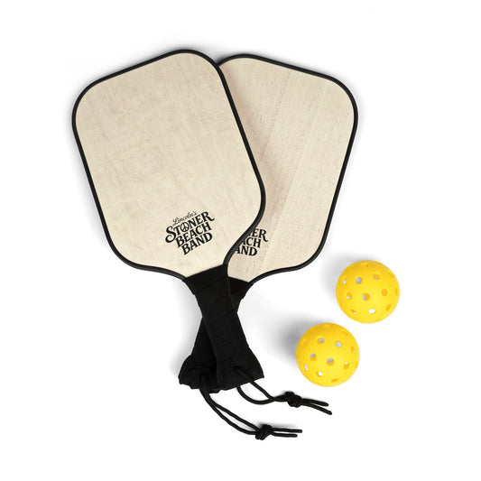 Pickleball Paddle Set Stoner Beach Band Logo Pickleball Kit (2 Paddles + 2 Balls)