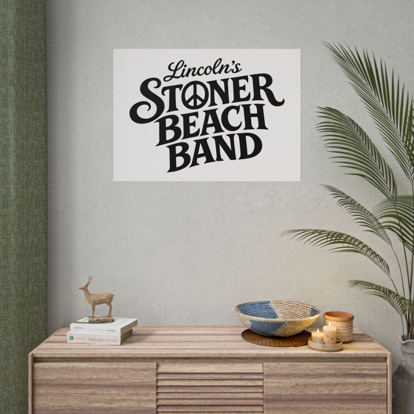 Rolled Poster Lincoln's Stoner Beach Band" Vintage Band-Style Wall Art