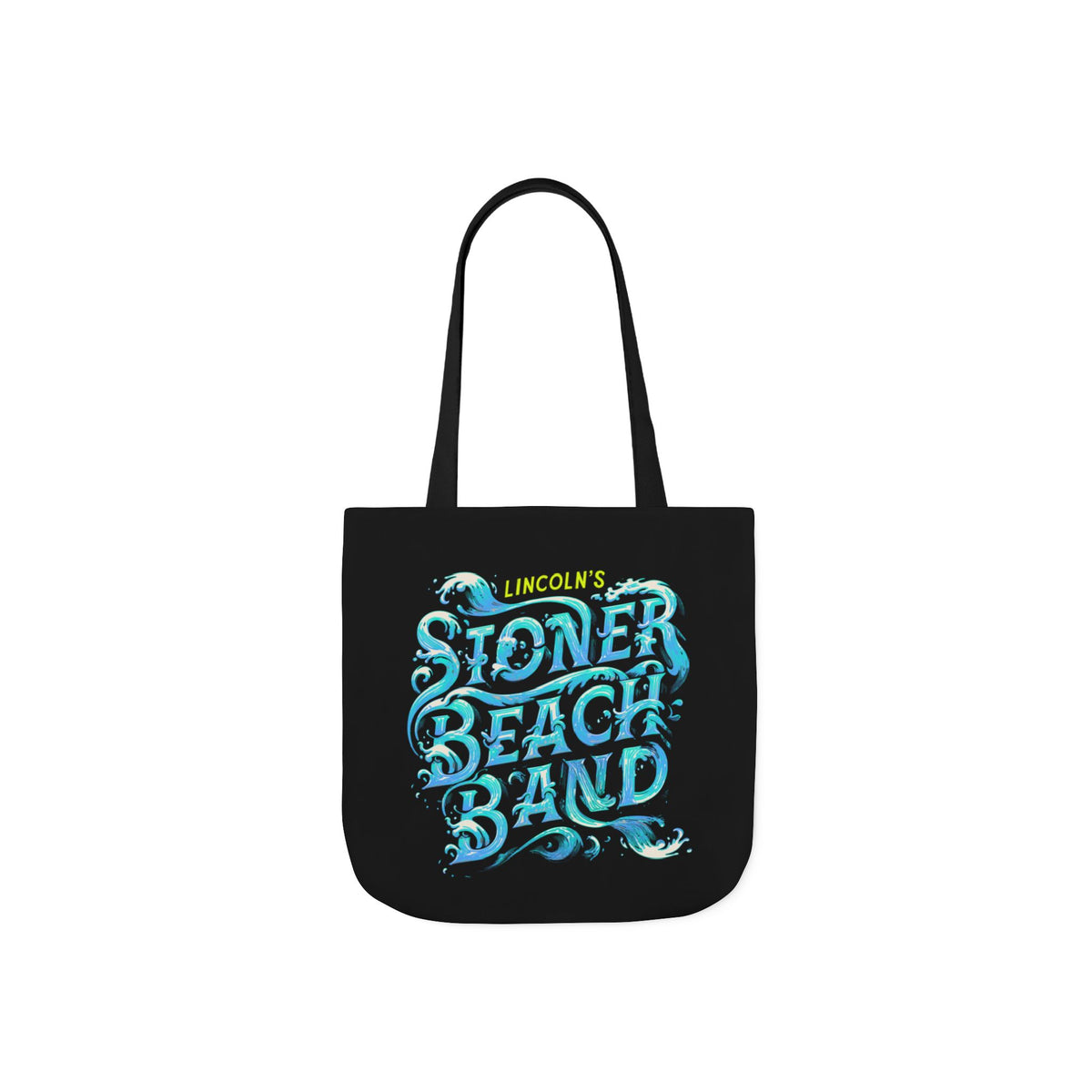 Canvas Tote Bag — "Lincoln's Stoner Beach Band" Retro Surf Graphic