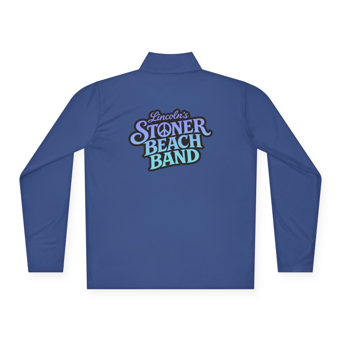Quarter-Zip Pullover - 'Stranger Things' Neon Logo Chest Graphic
