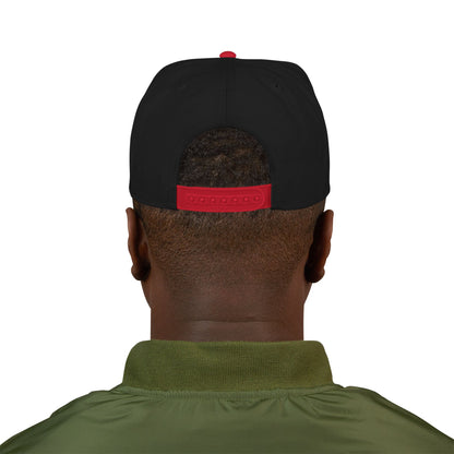 Embroidered Snapback Hat, Never Back Down" Streetwear Cap (Black/Red)