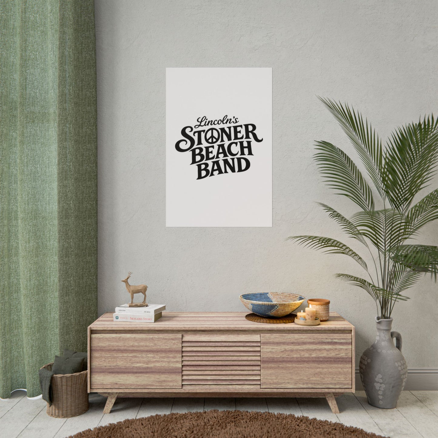 Rolled Poster Lincoln's Stoner Beach Band" Vintage Band-Style Wall Art