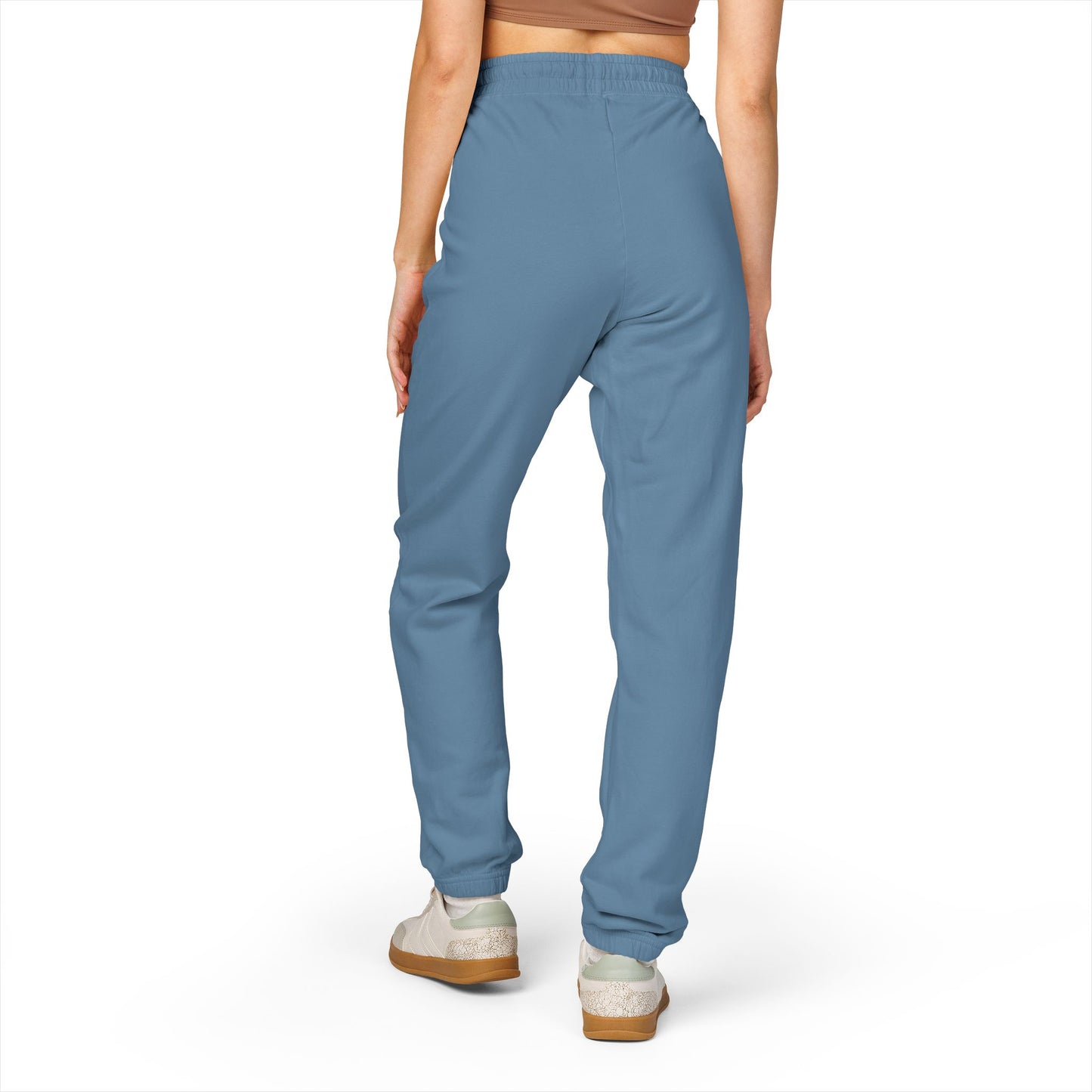 Graphite Fleece Sweatpants with 'Good Vibes' Neon Script — Cozy Casual Lounge Pants