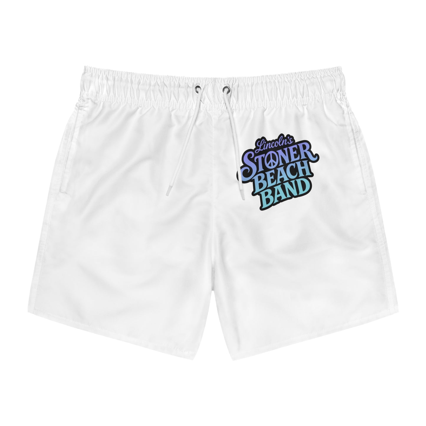 Stoner Beach Band Swim Trunks – Retro Surf Graphic