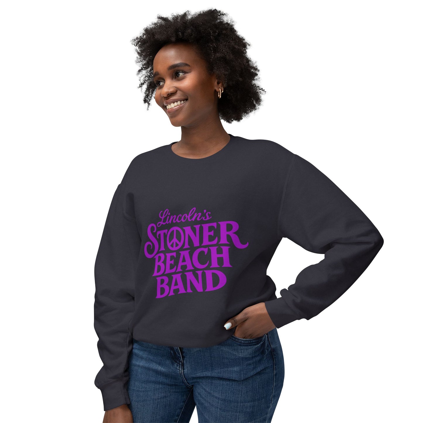 Stoner Beach Band Crewneck Sweatshirt — Lincoln's Retro Peace Logo