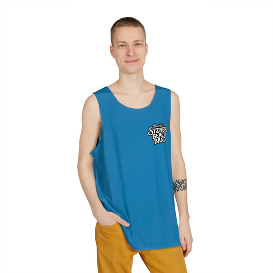 Men's Tank Top - 'Never Too Much Dad' Beach Dad Graphic