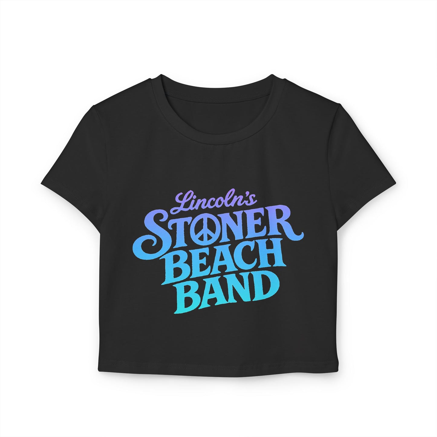 Stoner Beach Band Women's Baby Tee — Retro Surf Band Crop Top