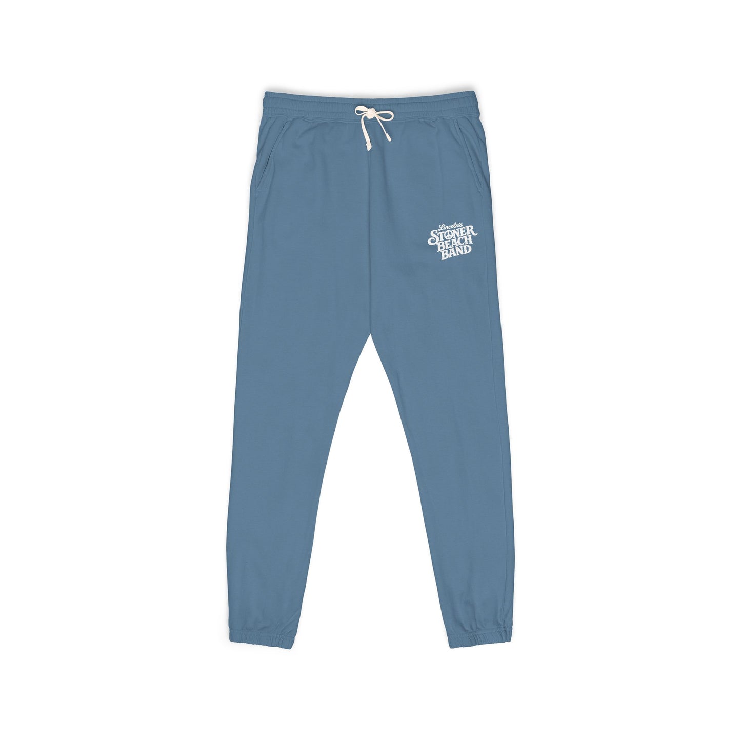 Graphite Fleece Sweatpants with 'Good Vibes' Neon Script — Cozy Casual Lounge Pants