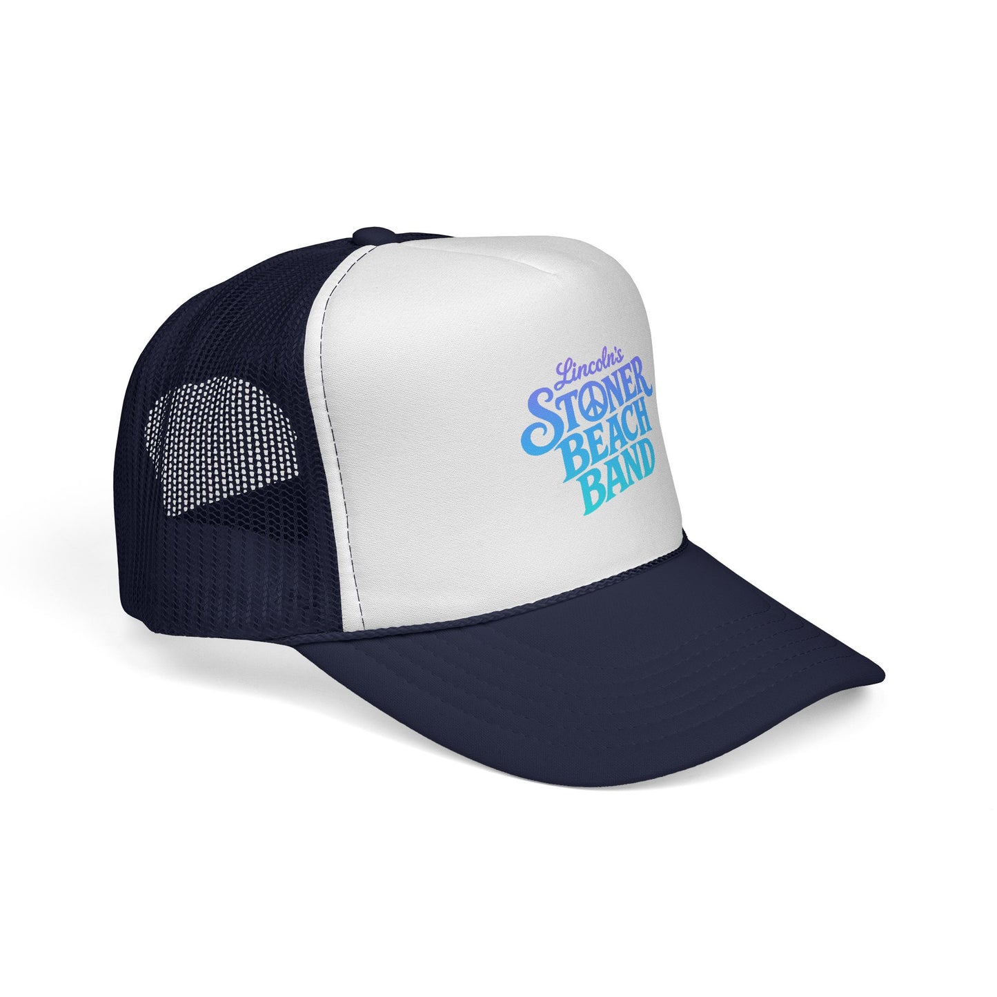 Stoner Beach Band Trucker Cap — Retro Surf Music Logo Mesh Hat