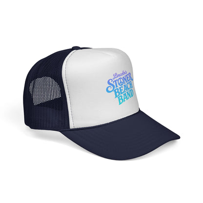 Stoner Beach Band Trucker Cap — Retro Surf Music Logo Mesh Hat