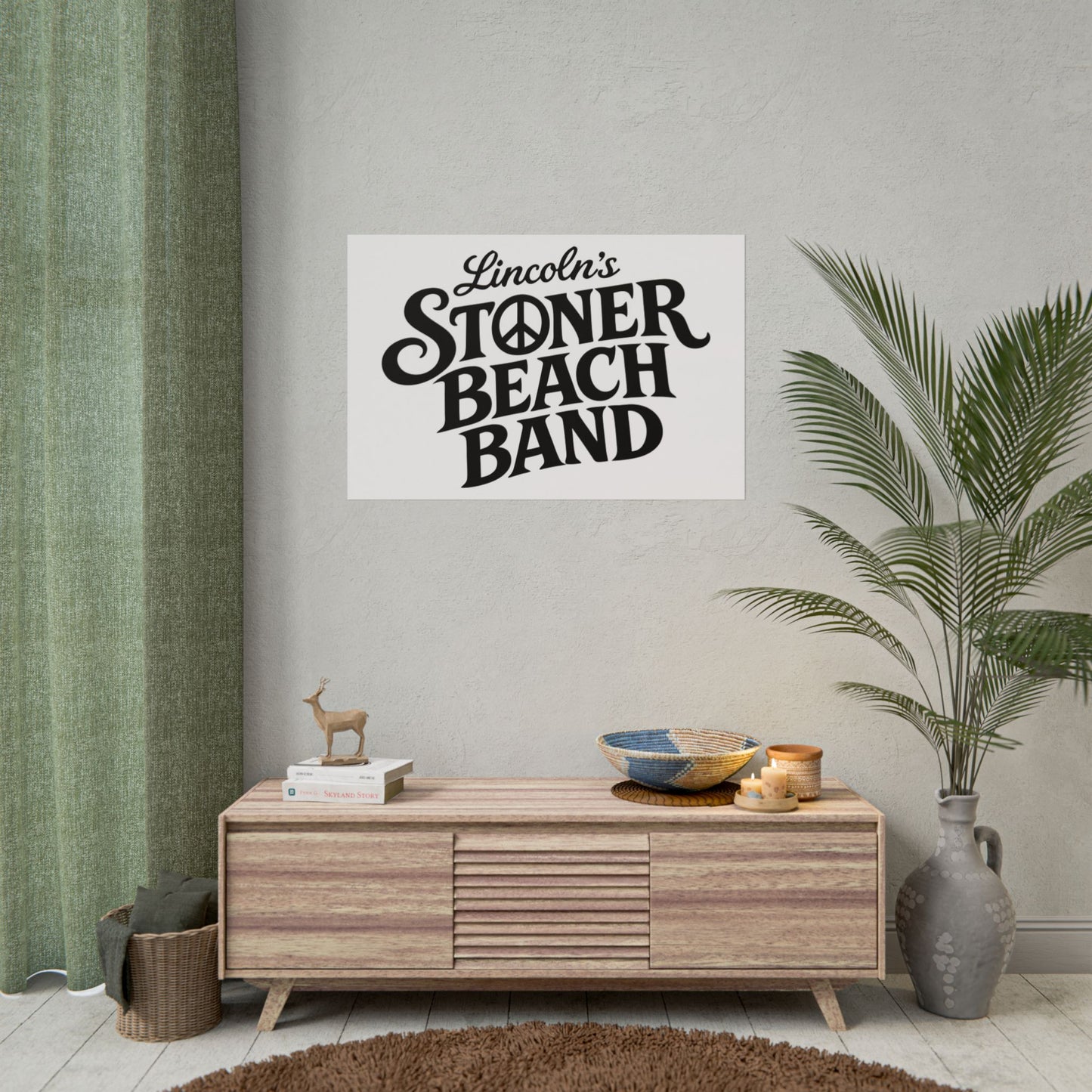 Rolled Poster Lincoln's Stoner Beach Band" Vintage Band-Style Wall Art