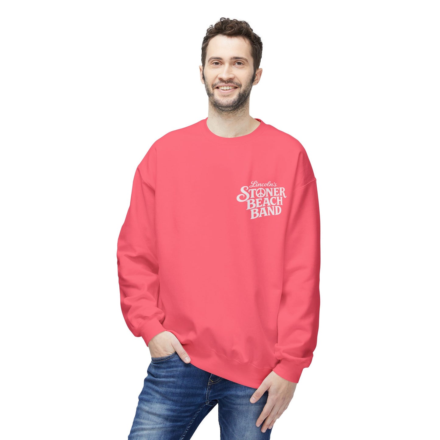 Stoner Beach Band Crewneck Sweatshirt — Retro Surf Logo Pullover