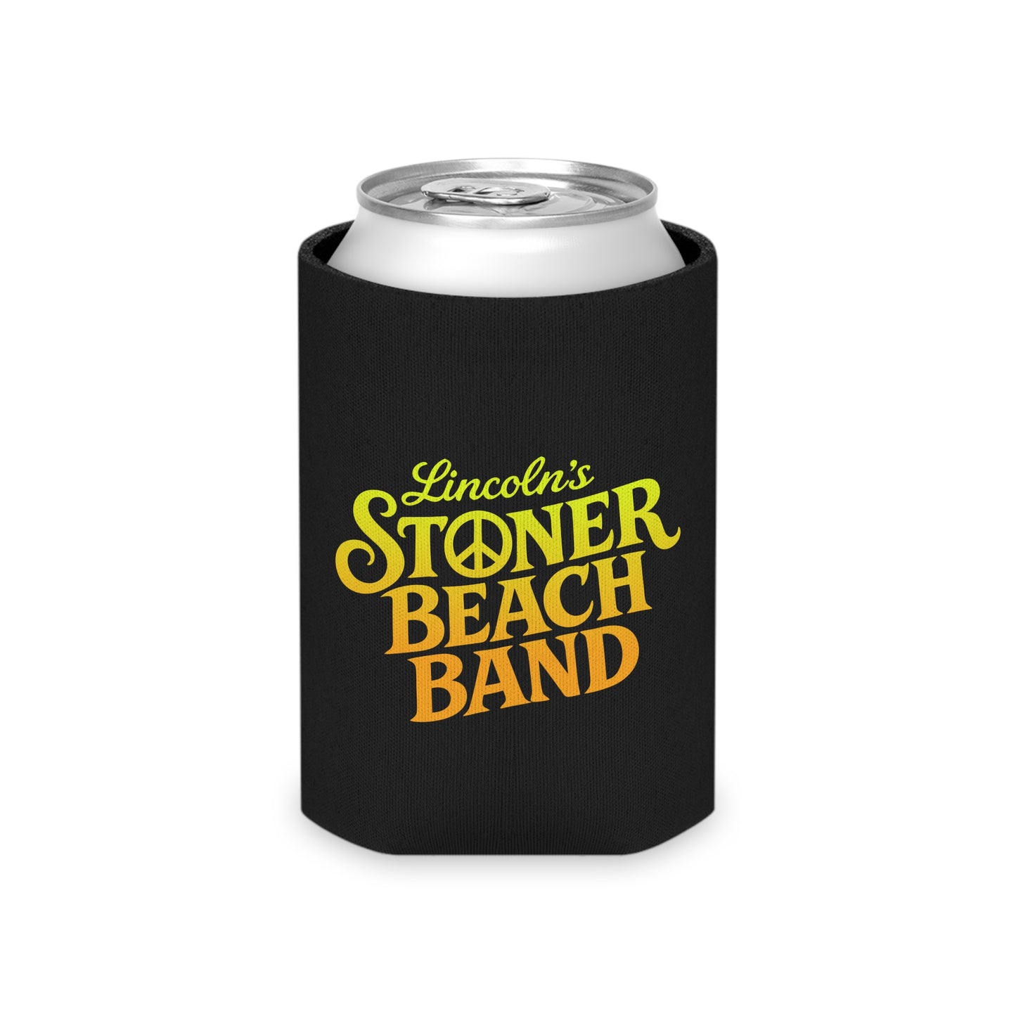 Can Cooler "Lincoln's Stoner Beach Band" Retro Logo Neoprene Beer Koozie