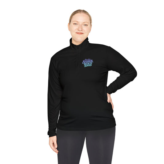 Quarter-Zip Pullover - 'Stranger Things' Neon Logo Chest Graphic