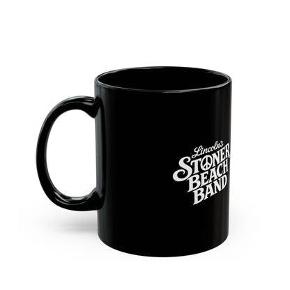 Stoner Beach Band Black Ceramic Mug — Retro Band Logo Coffee Cup (11oz & 15oz)
