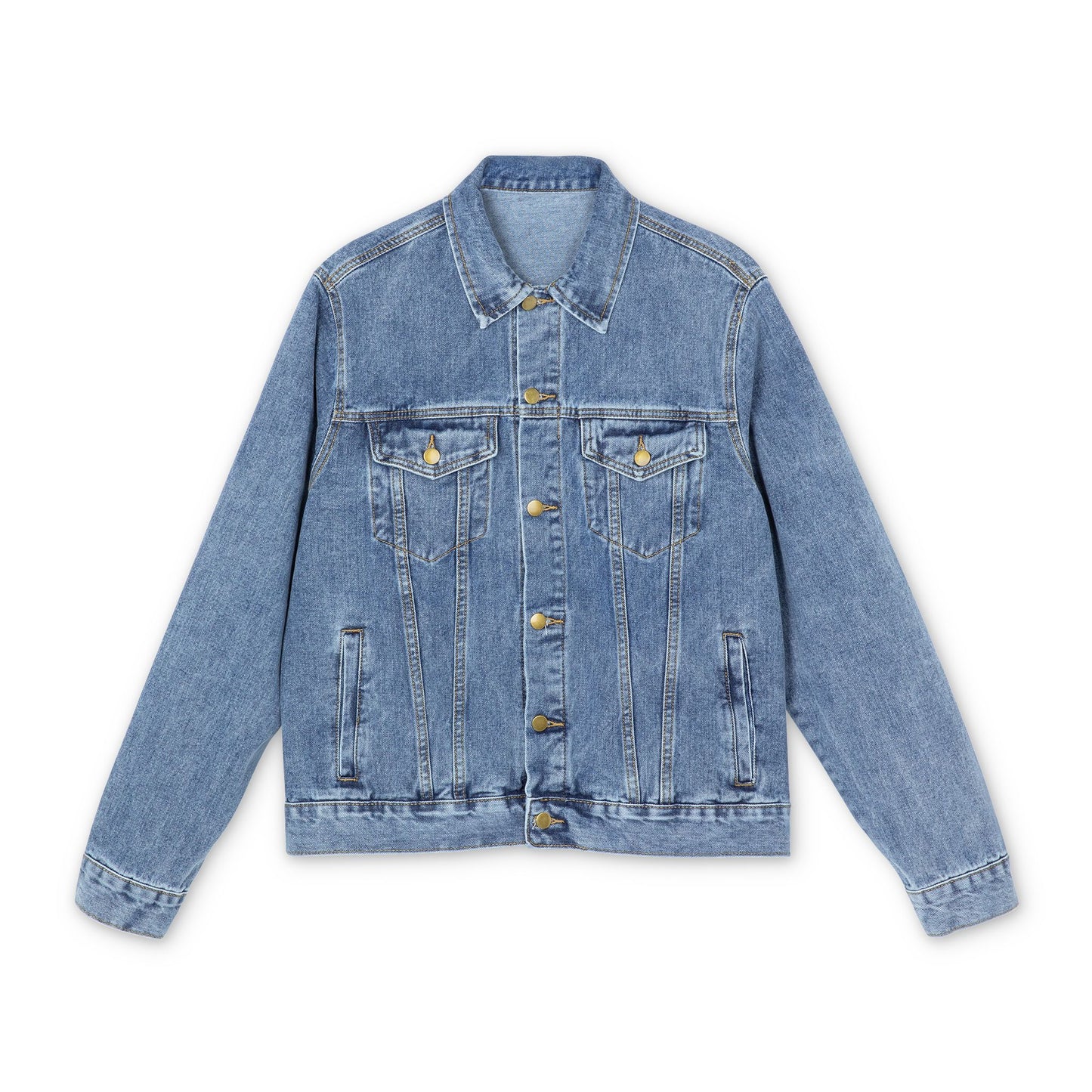 Men's Denim Jacket Lincoln's Stoner Beach Band Retro Logo Back Patch