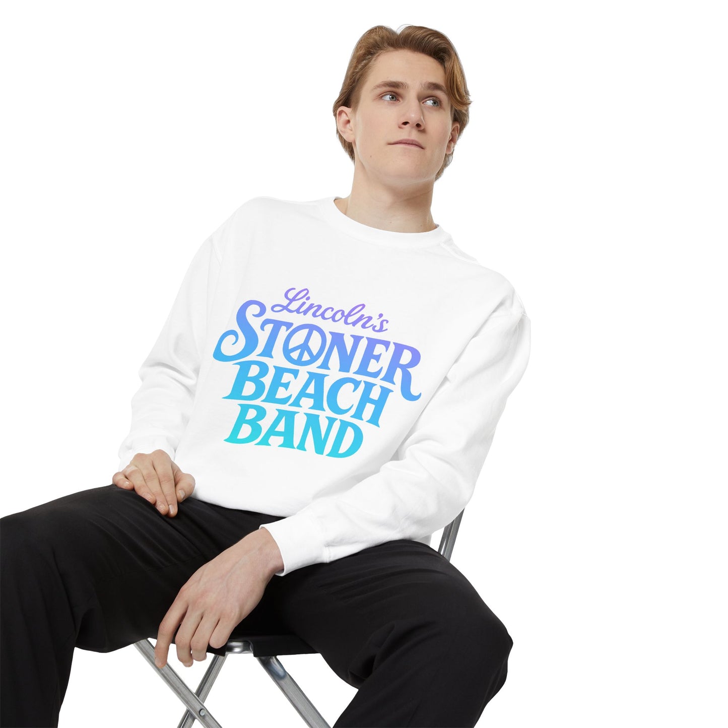Stoner Beach Band Sweatshirt, Lincoln's Retro Surf Crewneck