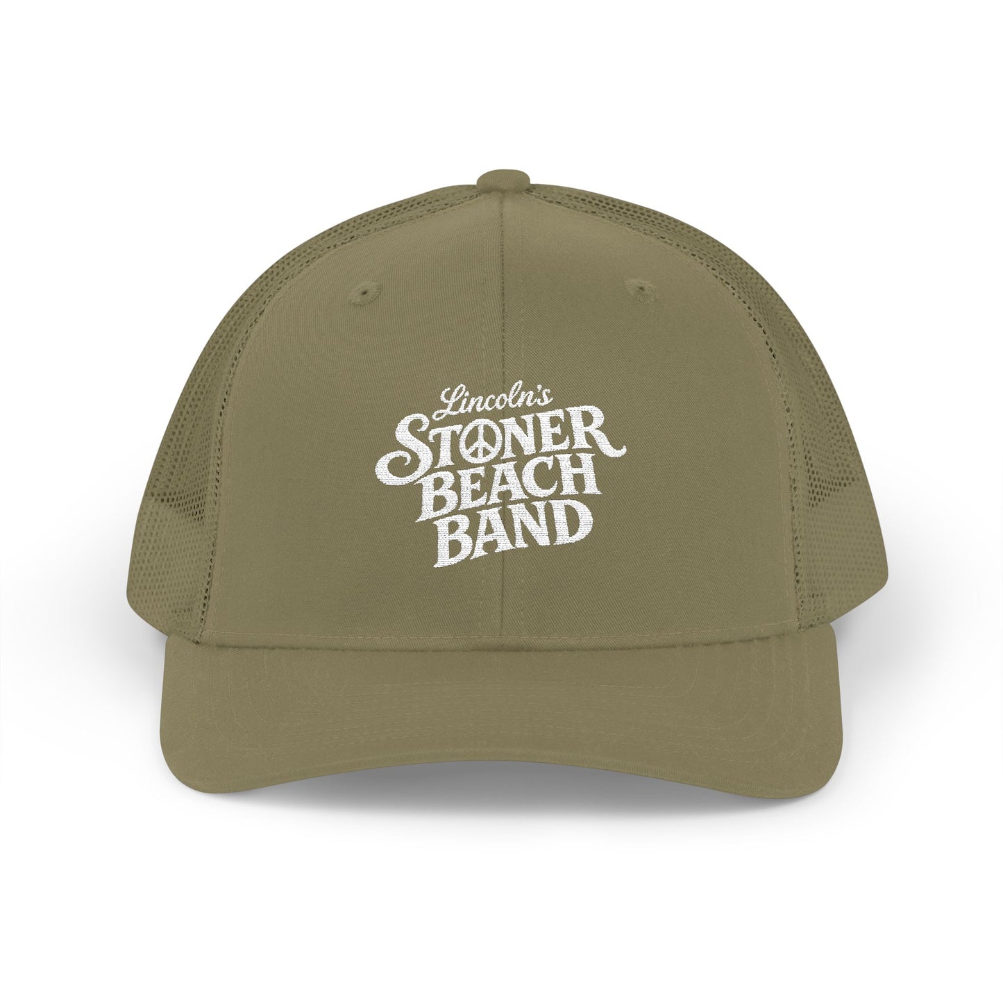 Stoner Beach Band Snapback Trucker Cap — Retro Surf Music Logo Hat
