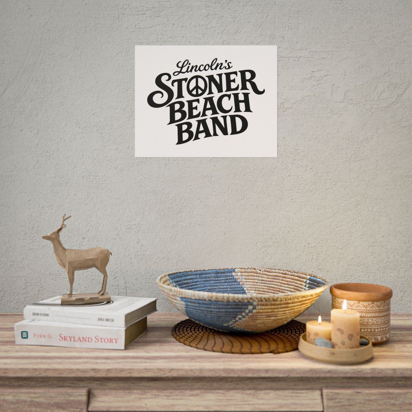 Rolled Poster Lincoln's Stoner Beach Band" Vintage Band-Style Wall Art