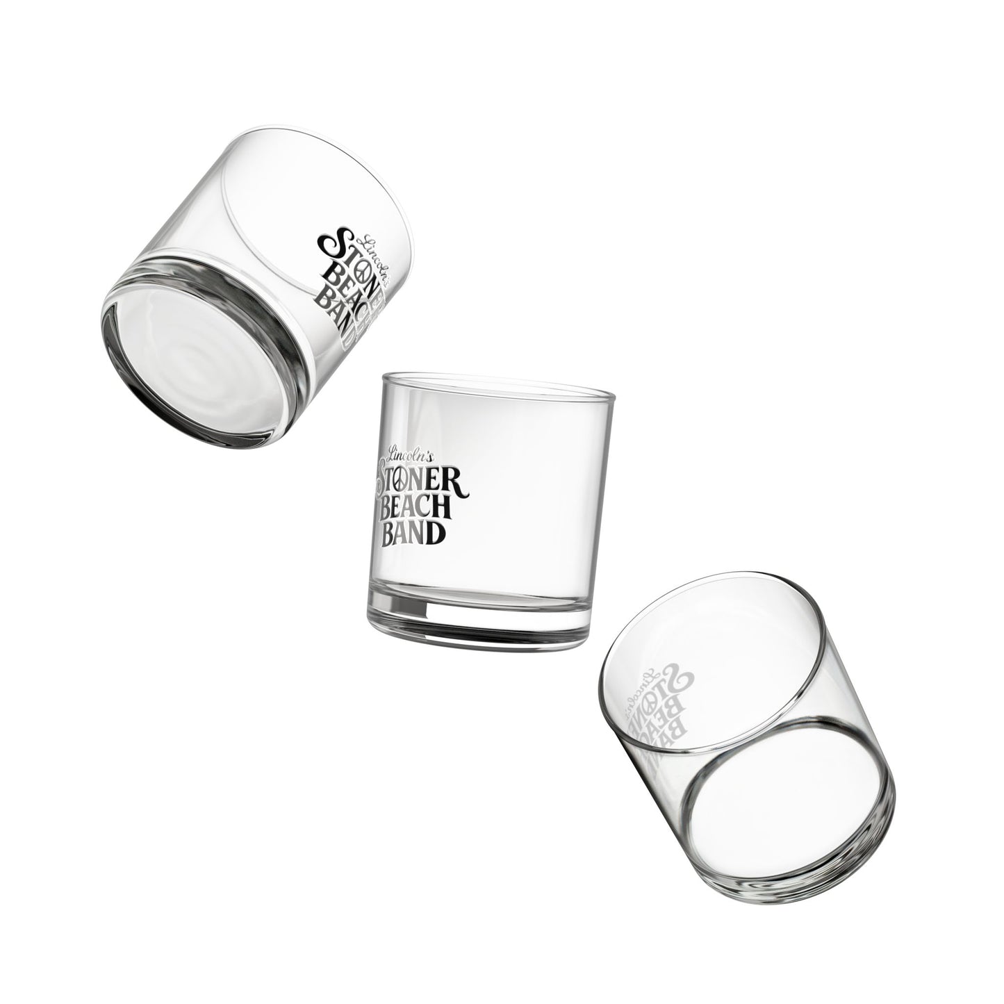 10oz Rocks Glass — 'Lincoln's Stoner Beach Band' Retro Logo Whiskey Tumbler