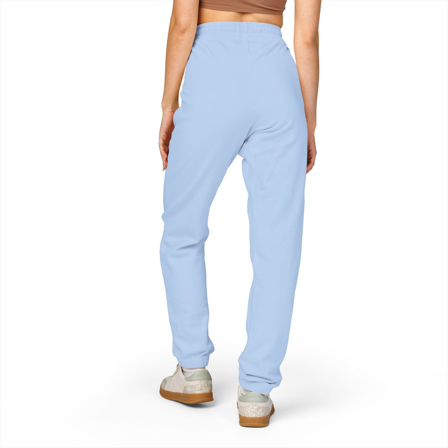 Graphite Fleece Sweatpants with 'Good Vibes' Neon Script — Cozy Casual Lounge Pants