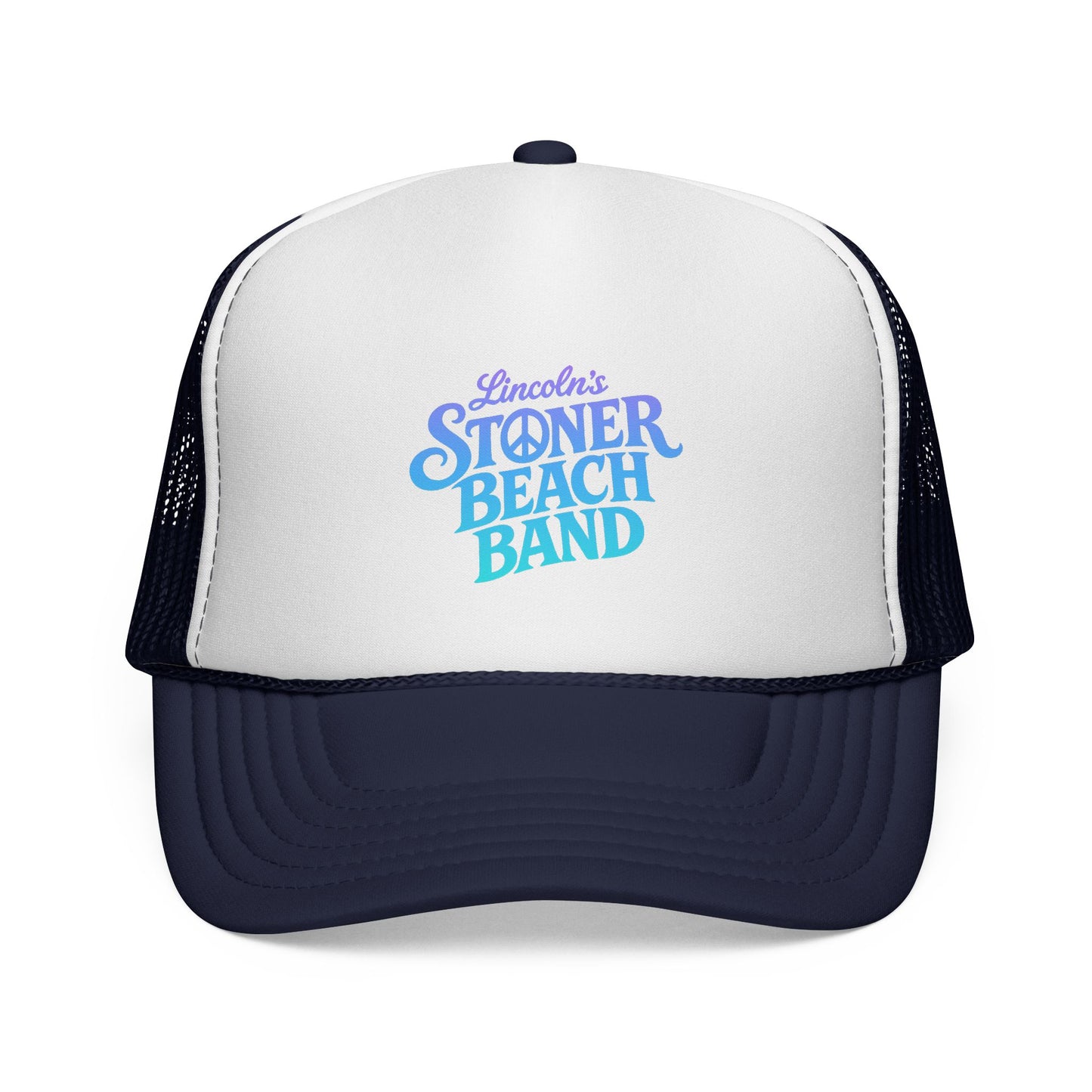 Stoner Beach Band Trucker Cap — Retro Surf Music Logo Mesh Hat