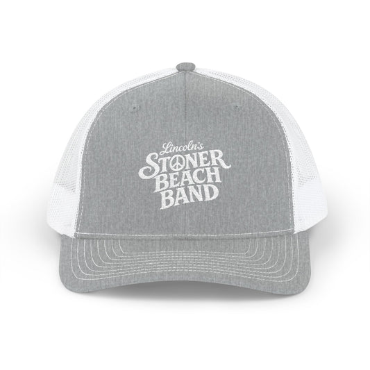 Stoner Beach Band Snapback Trucker Cap — Retro Surf Music Logo Hat