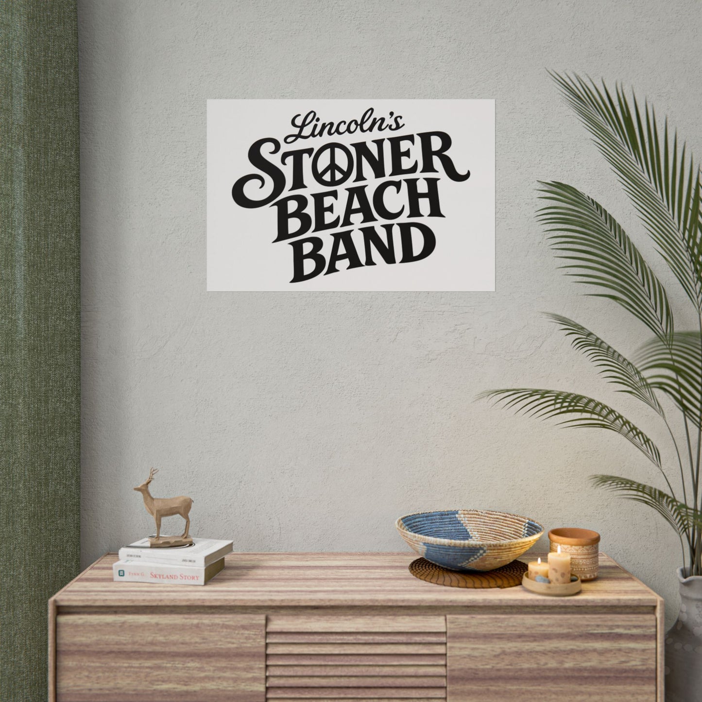Rolled Poster Lincoln's Stoner Beach Band" Vintage Band-Style Wall Art