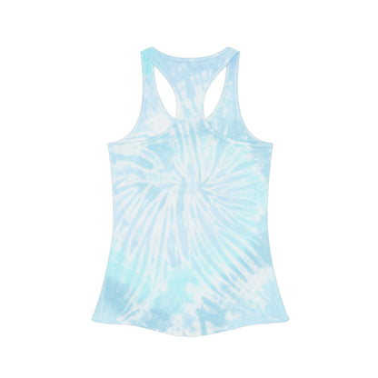 Tie-Dye Racerback Tank Top 'Stoner Beach Band' Light Blue Spiral Festival Tank
