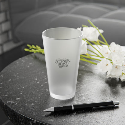 Stoner Beach Band Frosted 16oz Pint Glass — Matte Concert Drinkware