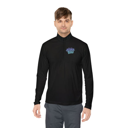 Quarter-Zip Pullover - 'Stranger Things' Neon Logo Chest Graphic