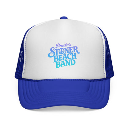 Stoner Beach Band Trucker Cap — Retro Surf Music Logo Mesh Hat