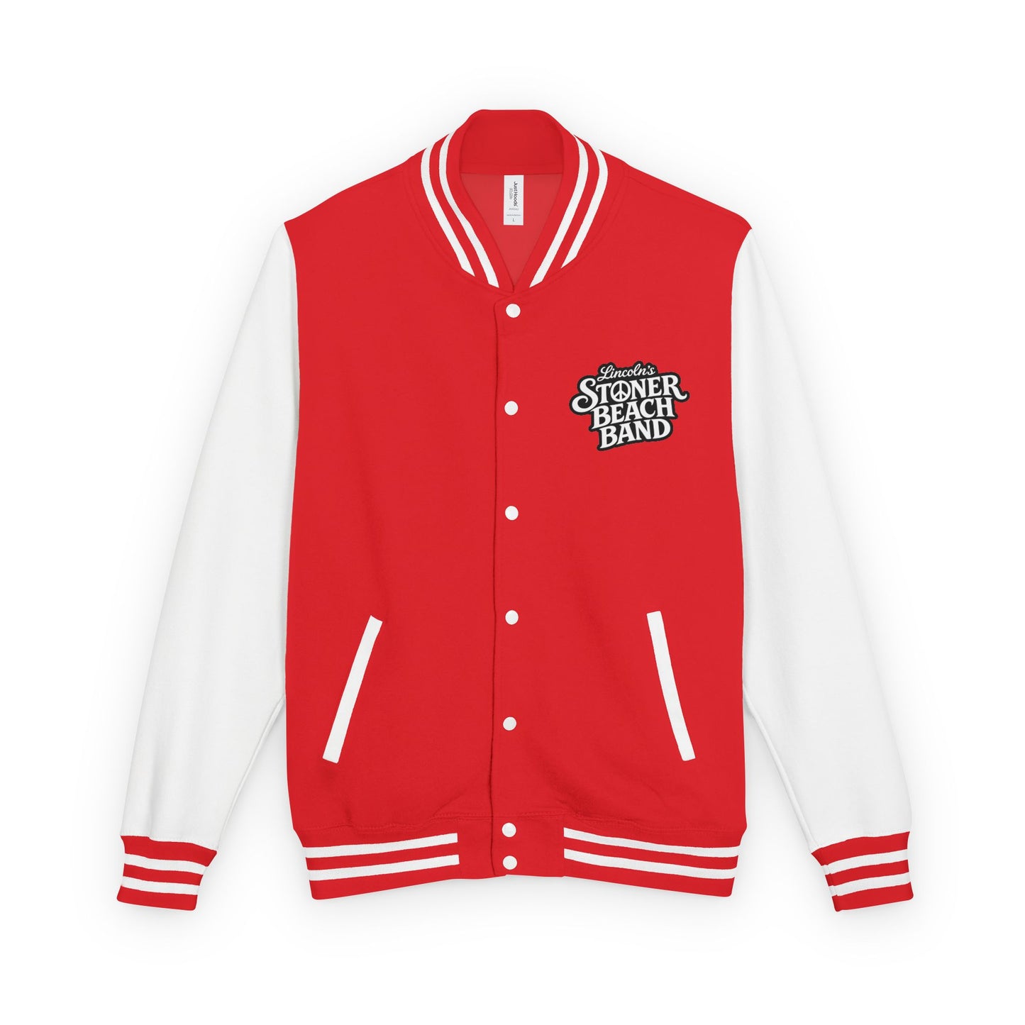 Stoner Beach Band Red & White Letterman Jacket
