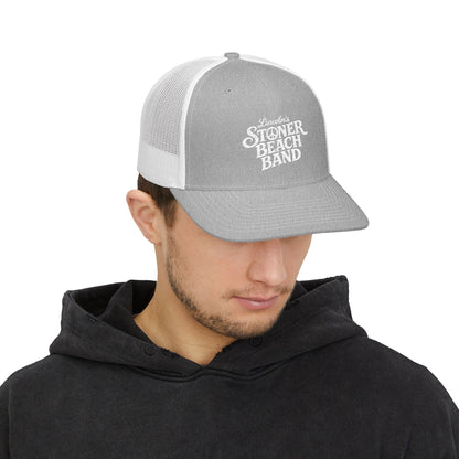 Stoner Beach Band Snapback Trucker Cap — Retro Surf Music Logo Hat