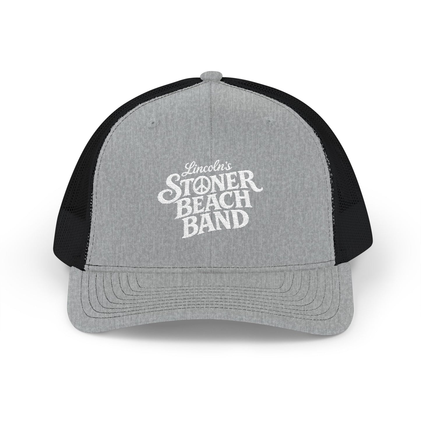 Stoner Beach Band Snapback Trucker Cap — Retro Surf Music Logo Hat