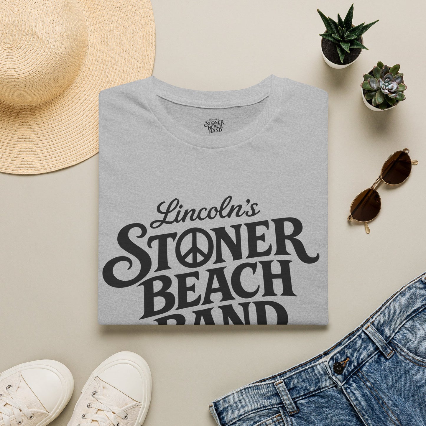 Stoner Beach Band T‑Shirt — Retro Peace Logo Tee