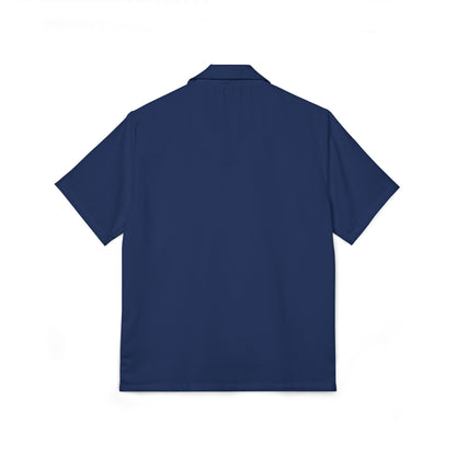 Navy 'Sierra Chico Band' Hawaiian Camp Shirt Men's Retro Button-Up