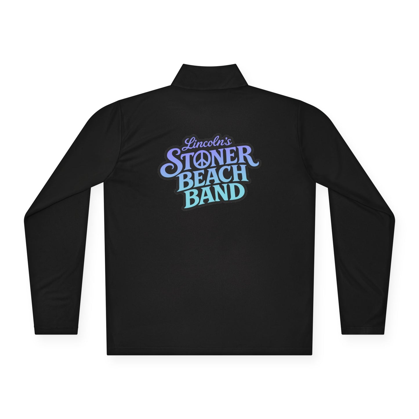 Quarter-Zip Pullover - 'Stranger Things' Neon Logo Chest Graphic