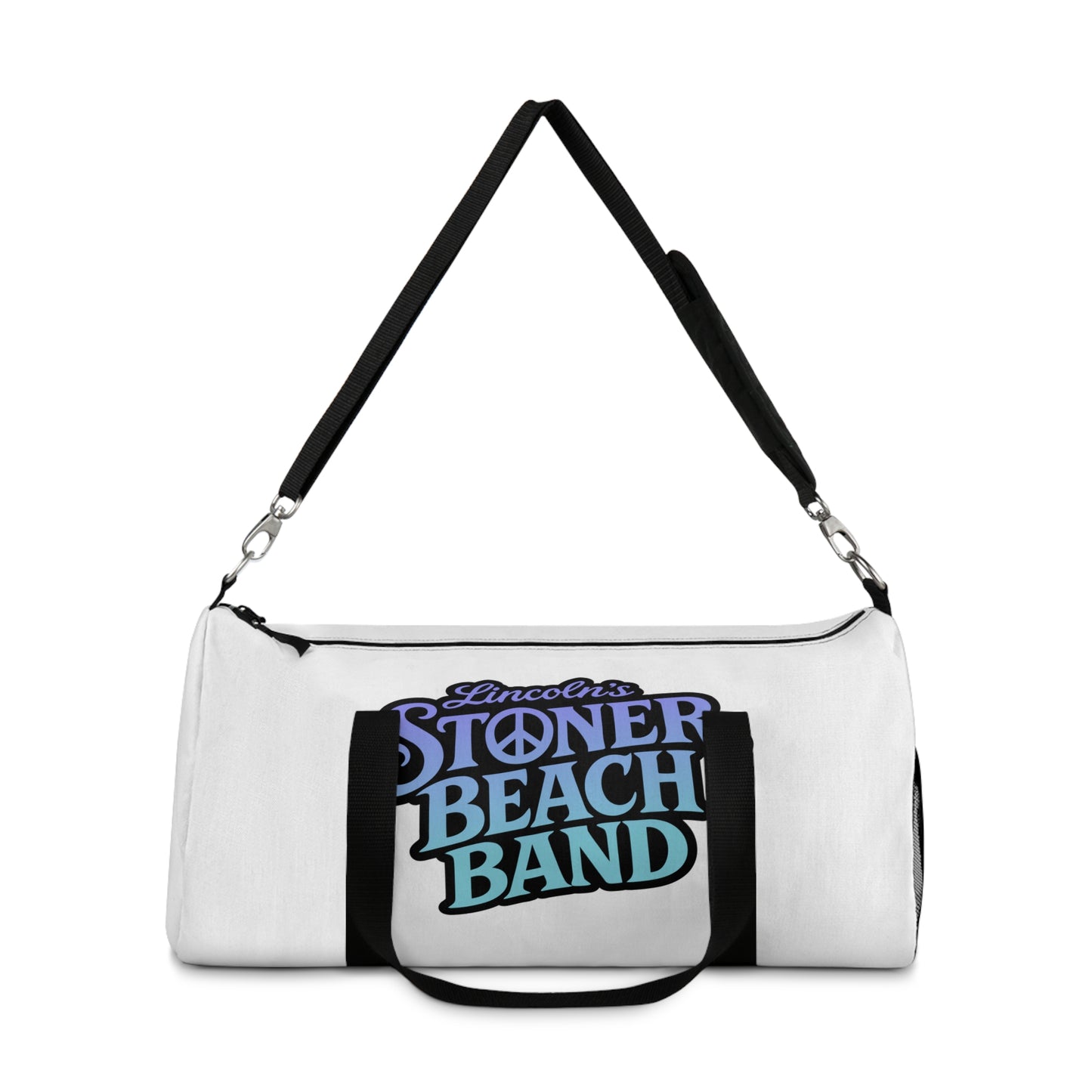 Stoner Beach Band Duffel Bag – Travel Gym Weekend Bag with Retro Surf Logo