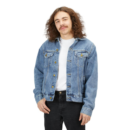 Men's Denim Jacket Lincoln's Stoner Beach Band Retro Logo Back Patch