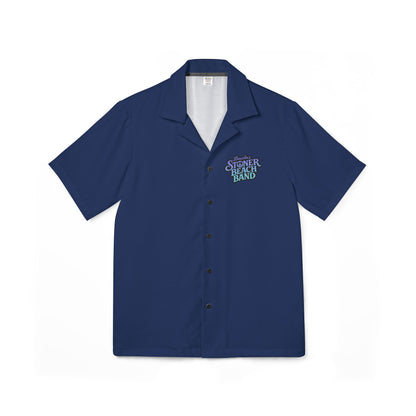 Navy 'Sierra Chico Band' Hawaiian Camp Shirt Men's Retro Button-Up