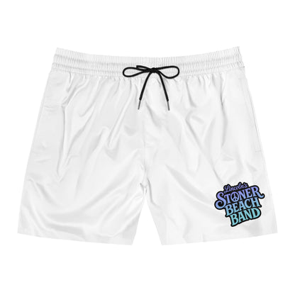 Stoner Beach Band Men's Swim Shorts - Retro Surf Logo Mid-Length Trunks