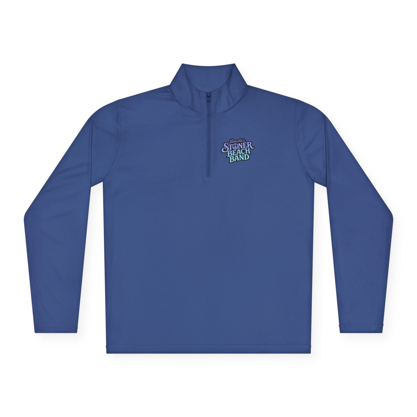 Quarter-Zip Pullover - 'Stranger Things' Neon Logo Chest Graphic