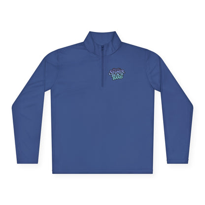 Quarter-Zip Pullover - 'Stranger Things' Neon Logo Chest Graphic