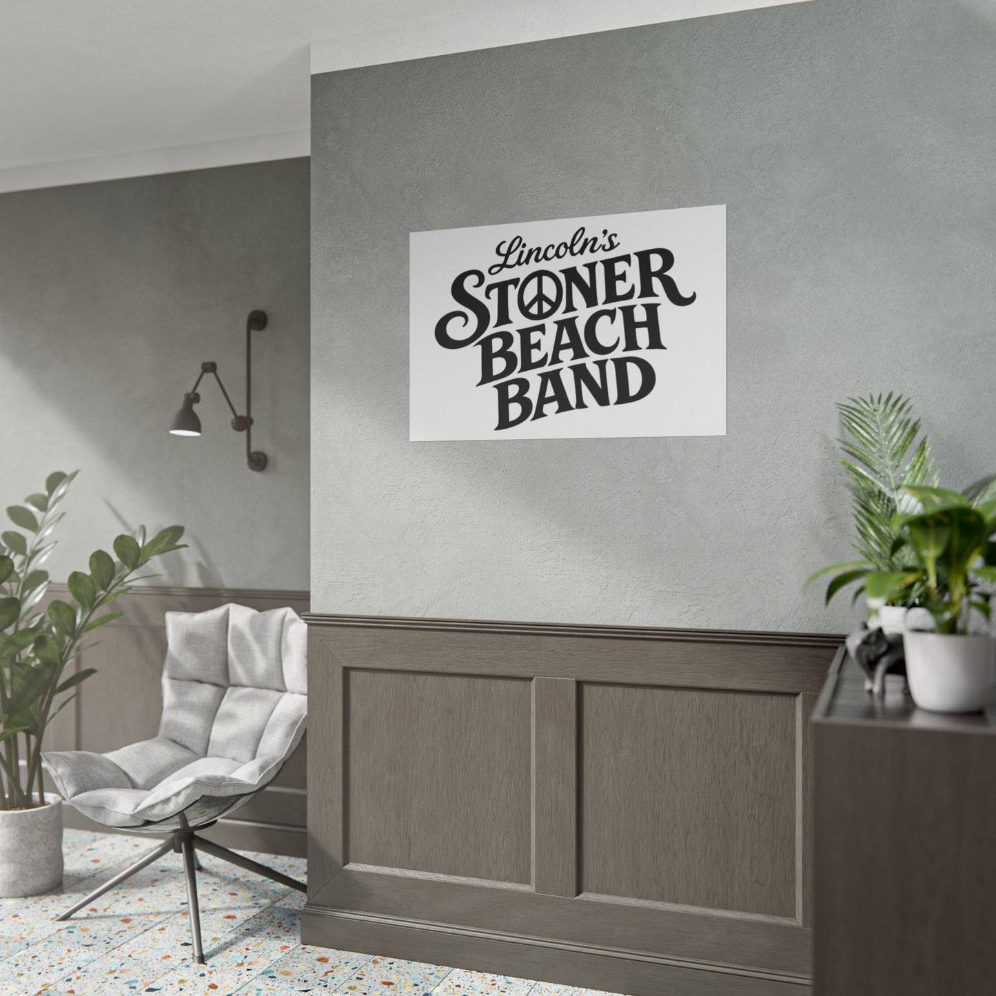 Rolled Poster Lincoln's Stoner Beach Band" Vintage Band-Style Wall Art