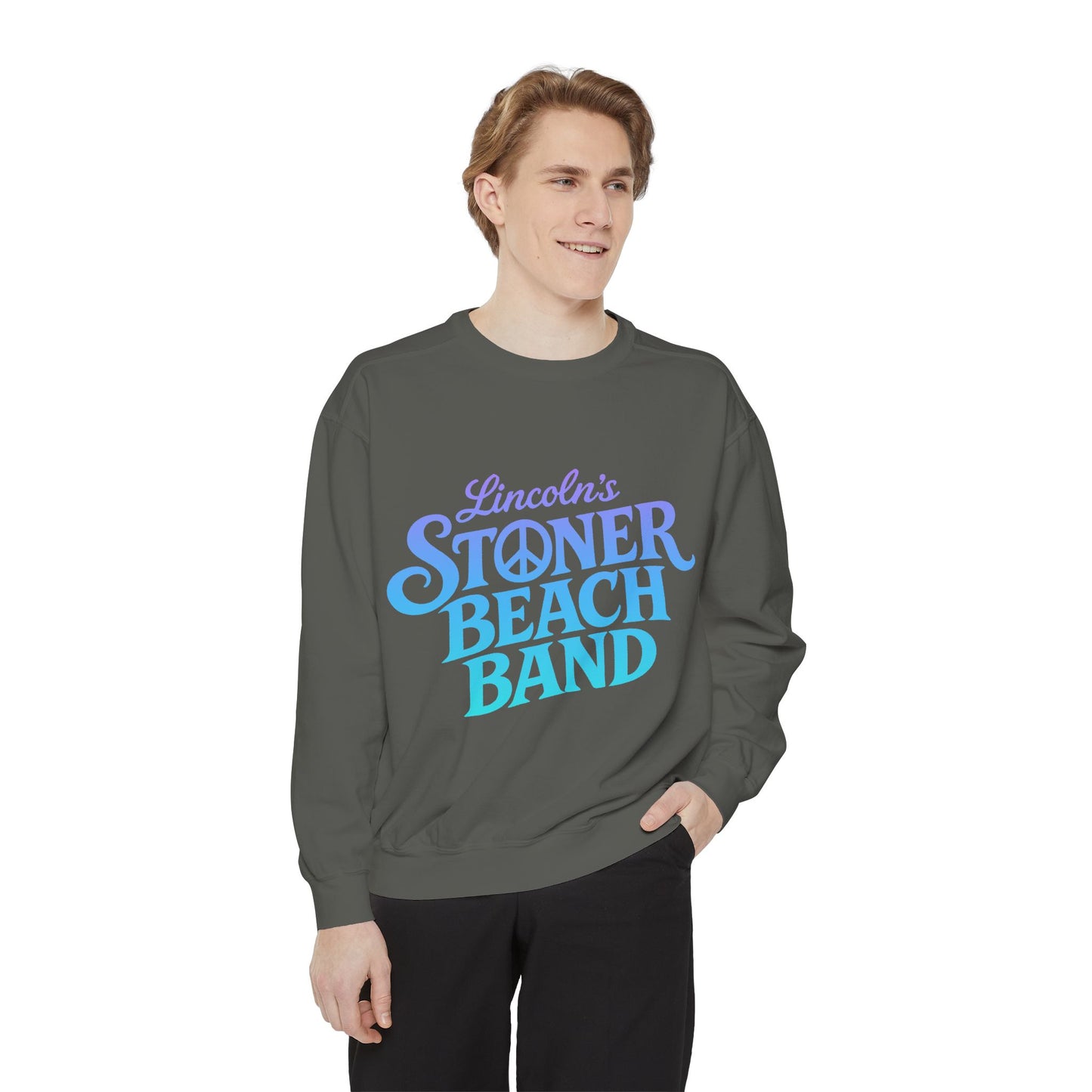 Stoner Beach Band Sweatshirt, Lincoln's Retro Surf Crewneck