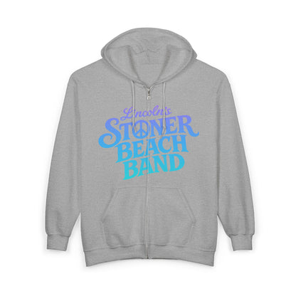 Stoner Beach Band Zip Hoodie — Retro Surf Rock Music Pullover