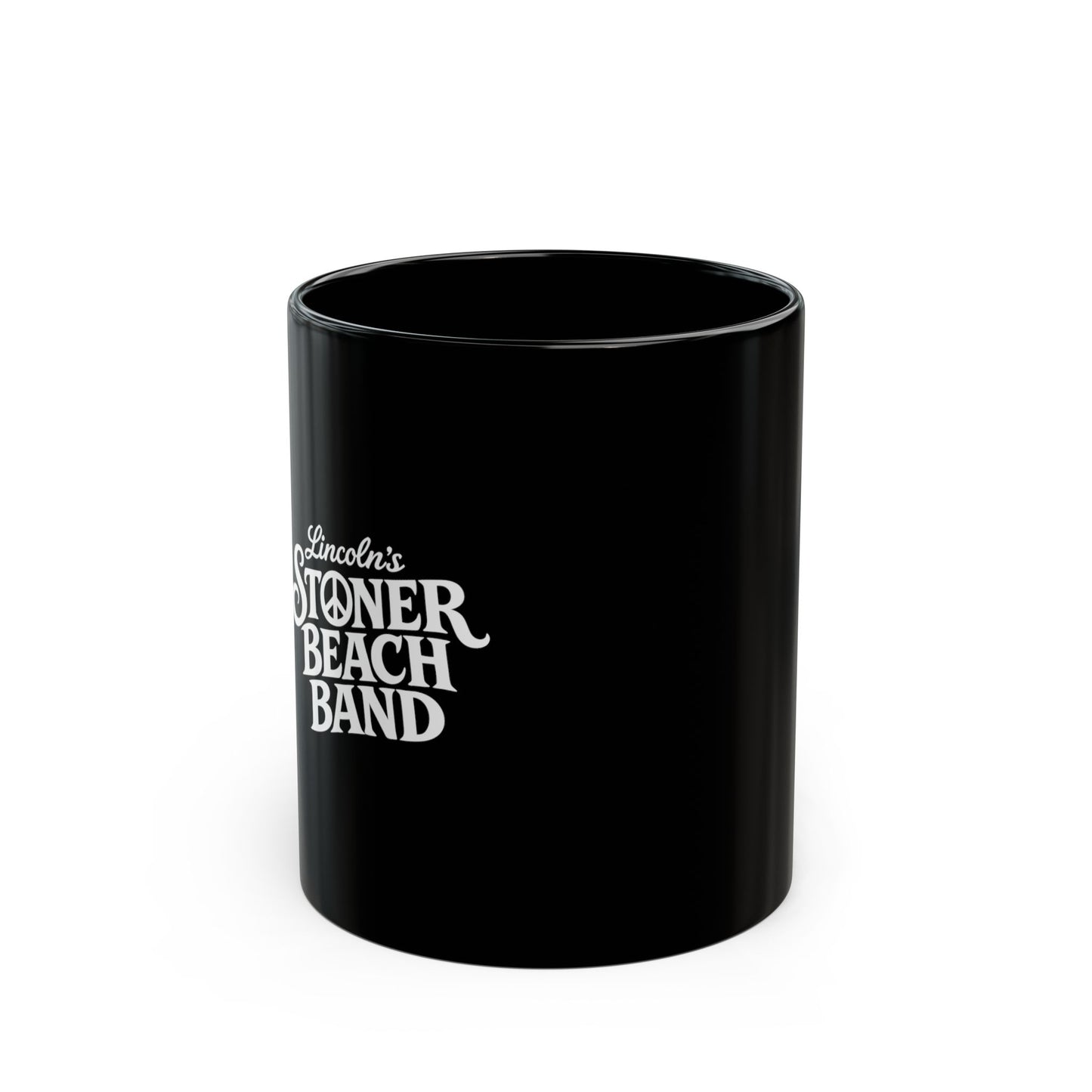 Stoner Beach Band Black Ceramic Mug — Retro Band Logo Coffee Cup (11oz & 15oz)