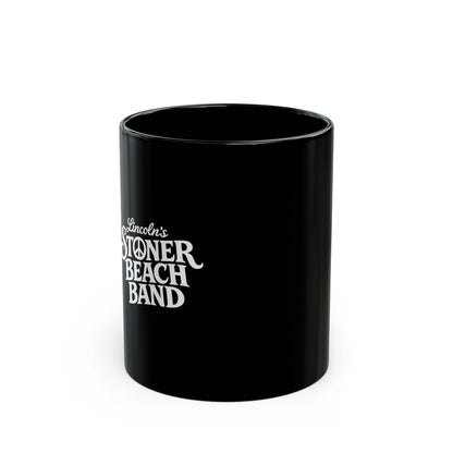 Stoner Beach Band Black Ceramic Mug — Retro Band Logo Coffee Cup (11oz & 15oz)