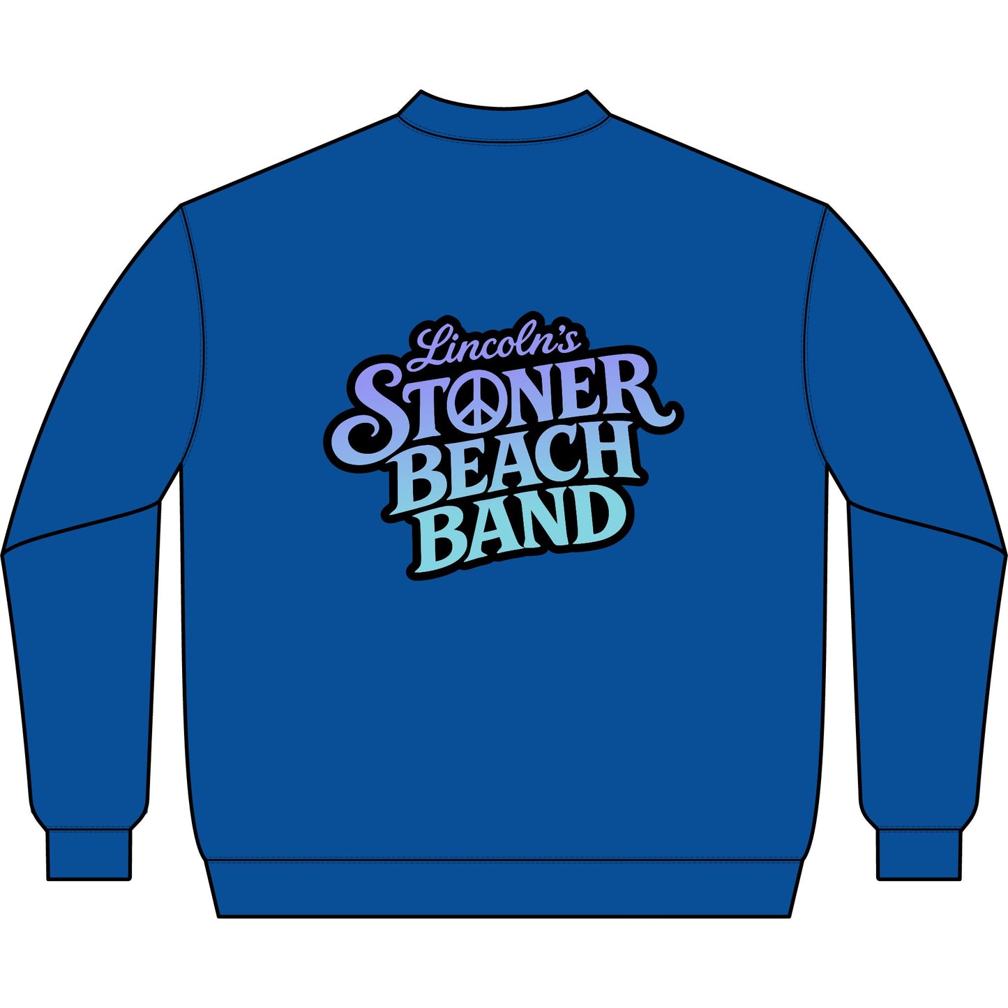 Stoner Beach Band Q-Zip Sweatshirt — Lincoln's Retro Band Logo Pullover